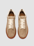 GINNASIO 001 - Beige Sneakers aus Leder und Wildleder - thumb image 2,side view