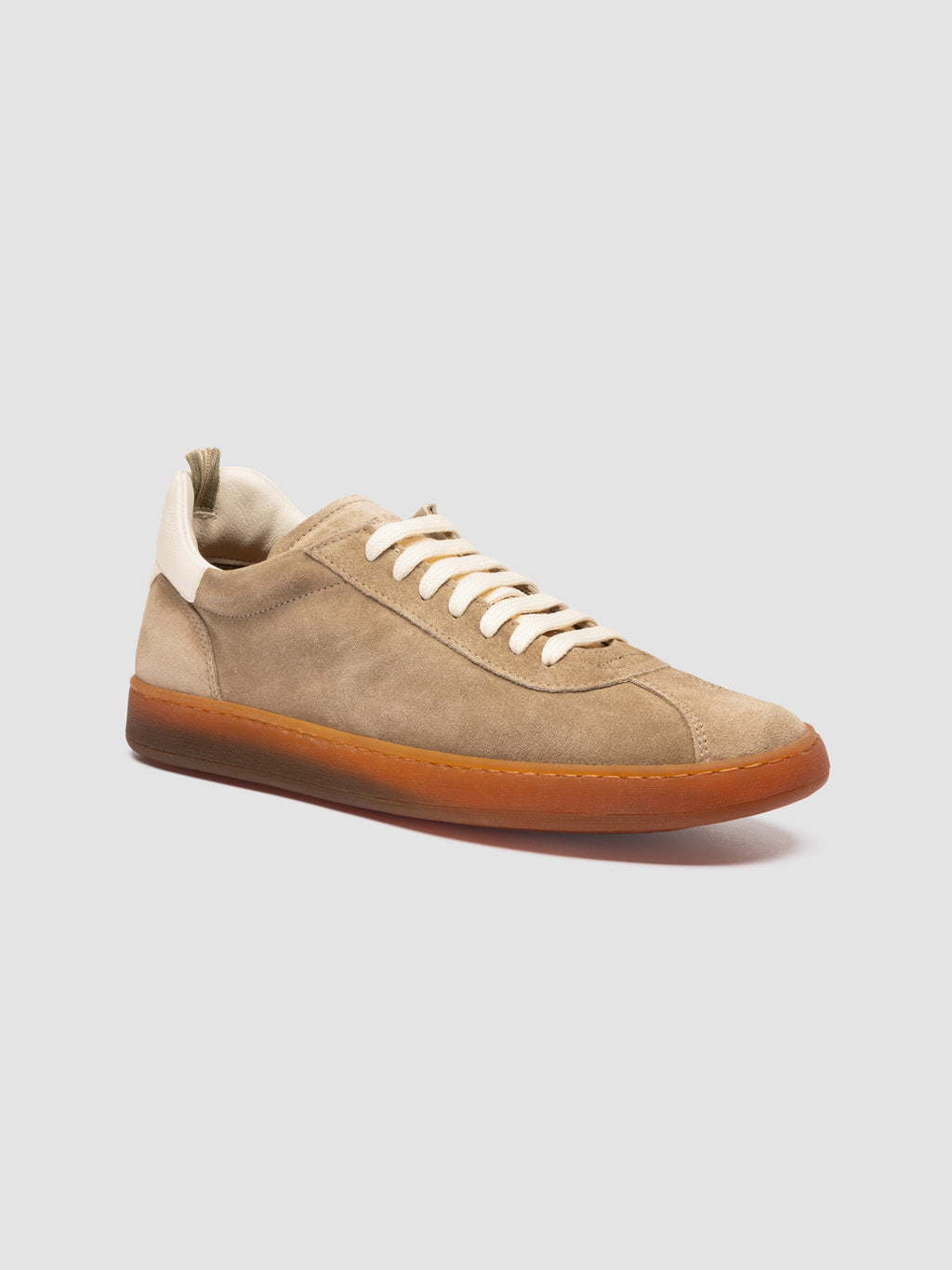 GINNASIO 001 - Beige Sneakers aus Leder und Wildleder - image 3,side view