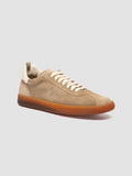 GINNASIO 001 - Beige Sneakers aus Leder und Wildleder - thumb image 3,side view