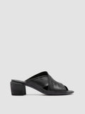 HADRY 007 - Black Leather Slide Sandals - thumb image 1,side view