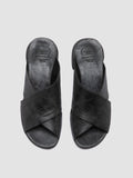 HADRY 007 - Black Leather Slide Sandals - thumb image 2,side view