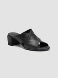 HADRY 007 - Black Leather Slide Sandals - thumb image 3,side view