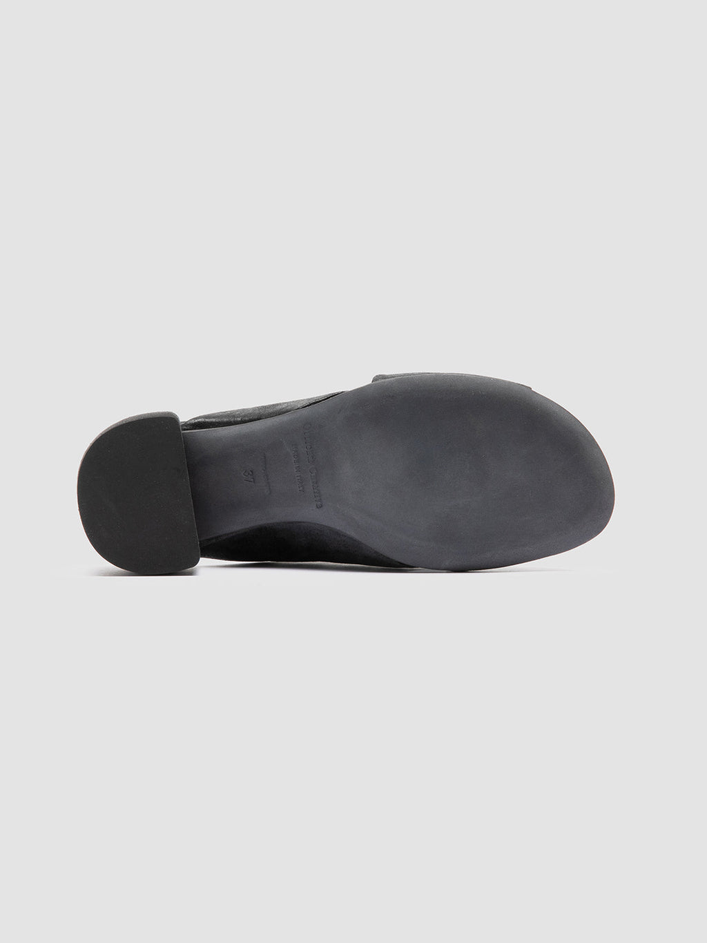 HADRY 007 - Black Leather Slide Sandals - image 5,side view