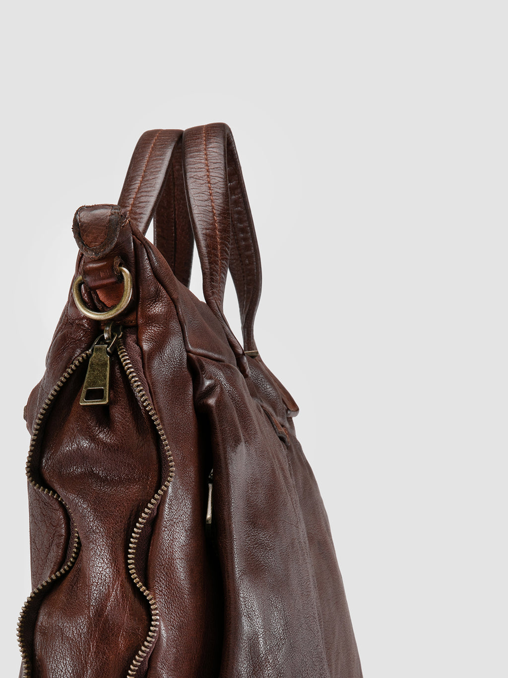 HELMET 046 - Brown Leather Briefcase - image 6,side view
