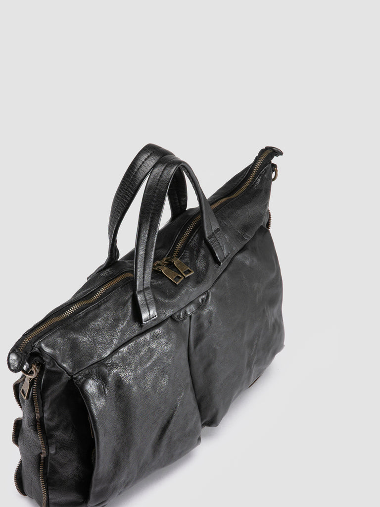 HELMET 046 - Black Leather Briefcase Officine Creative - 2