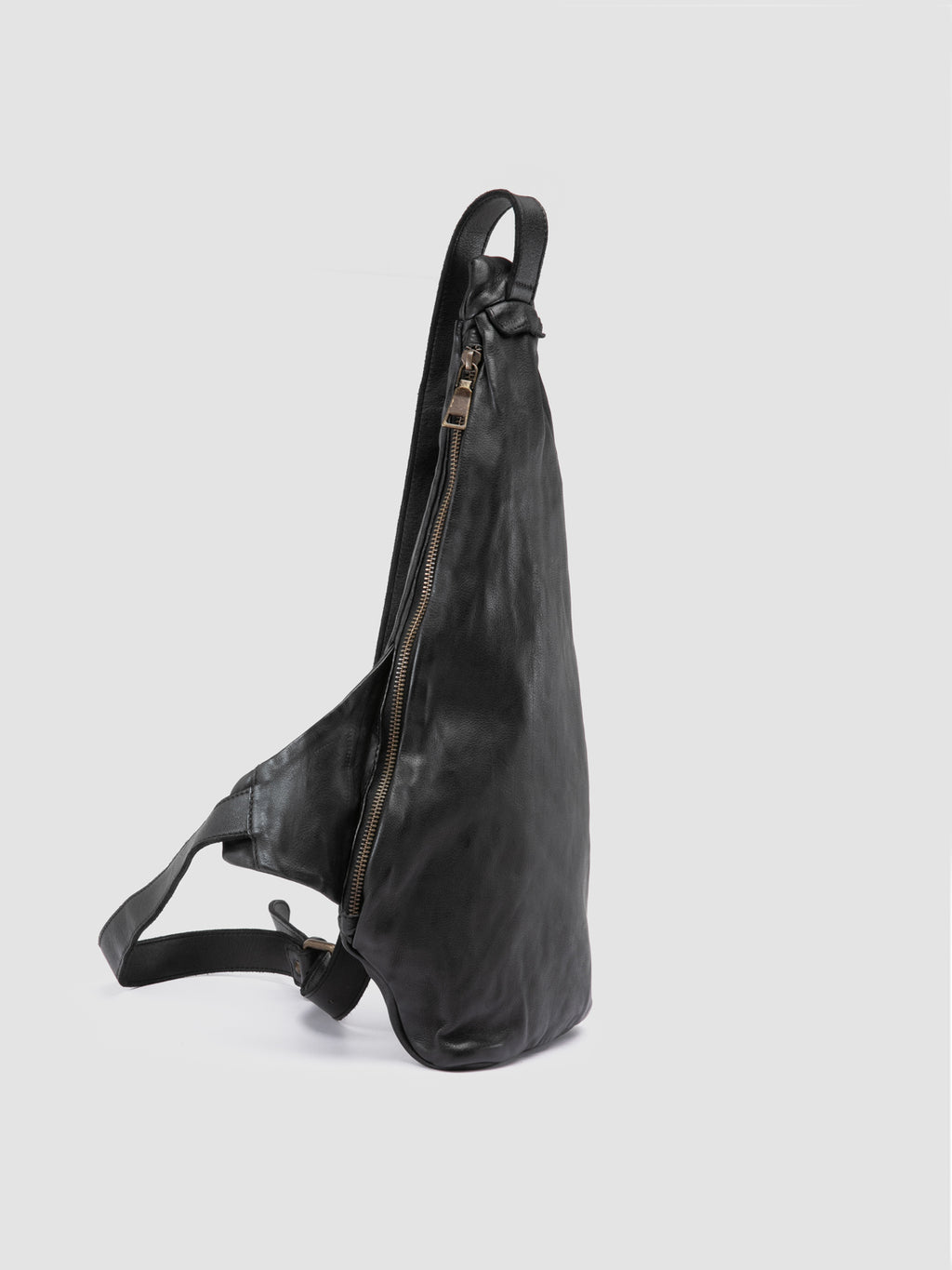 HELMET 30 - Black Leather Waistpack - image 2,side view