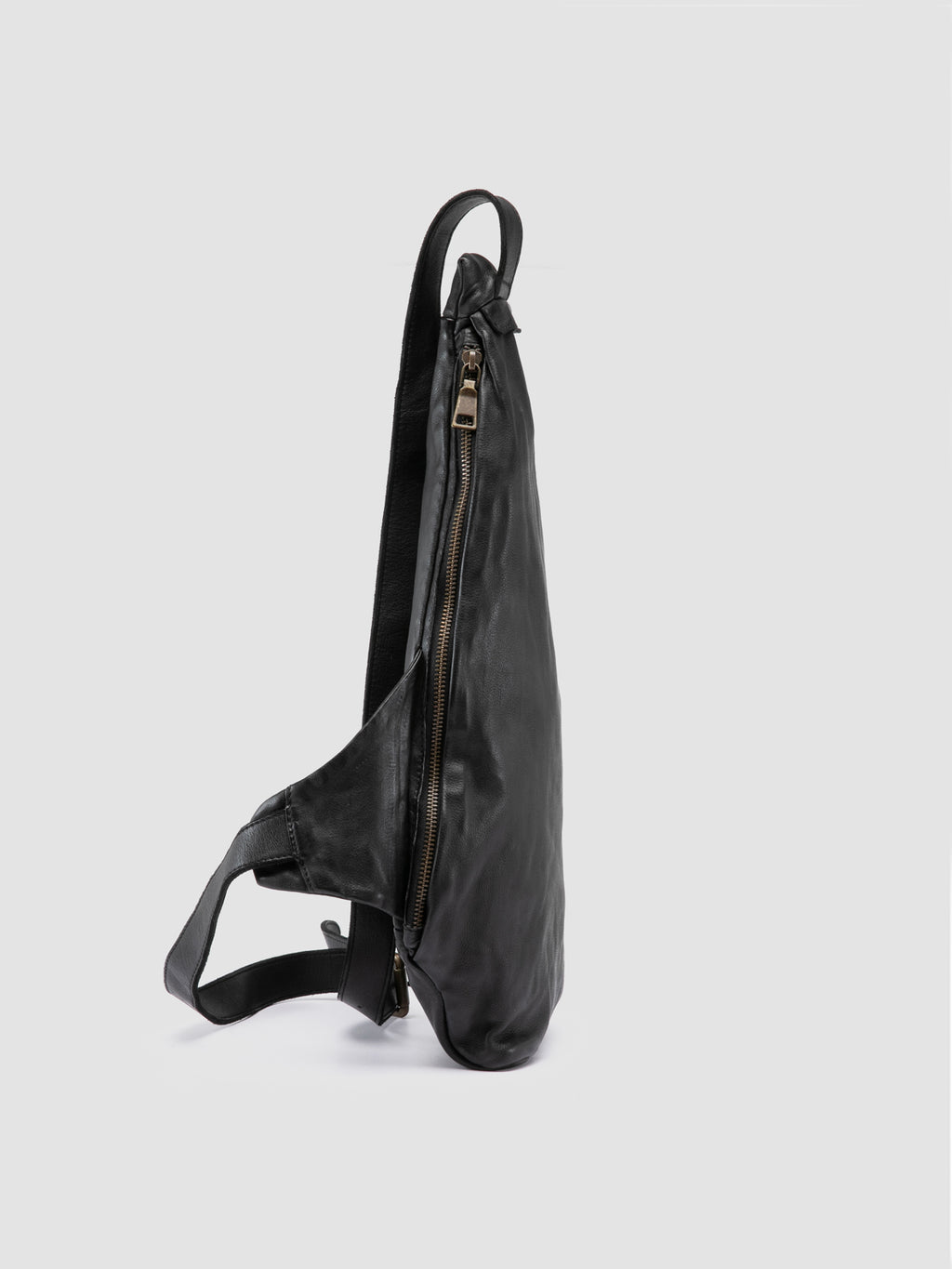 HELMET 30 - Black Leather Waistpack - image 3,side view