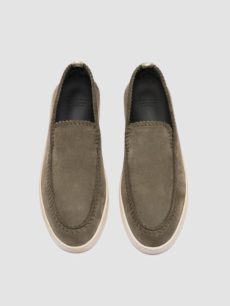 HERBIE 011 - Green Suede Penny Loafers-hover
