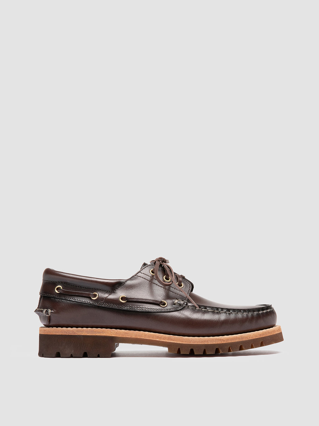 HERITAGE FLEXI 001 - Brown Leather Boat Shoes - image 1,side view