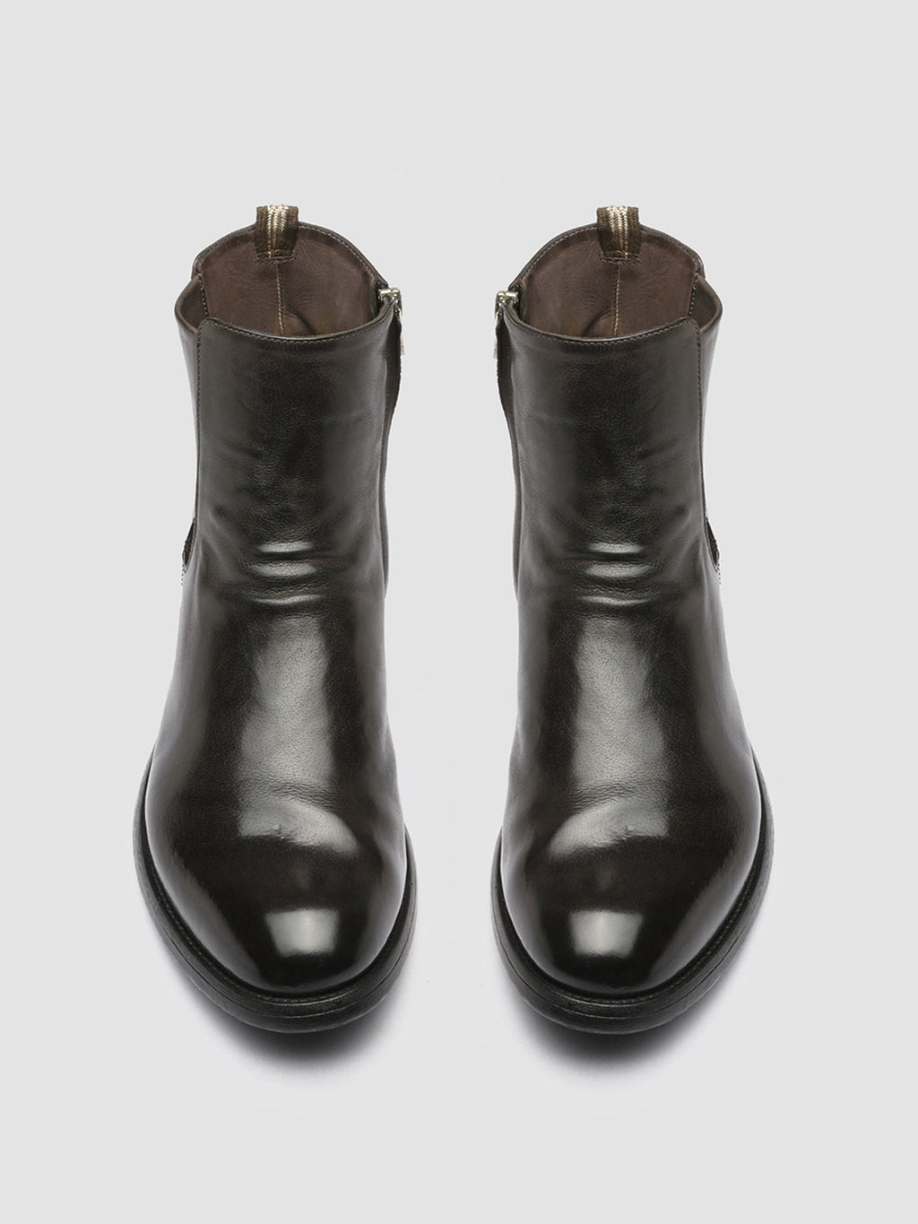 HIVE 036 - Grey Leather Ankle Boots - image 2,side view
