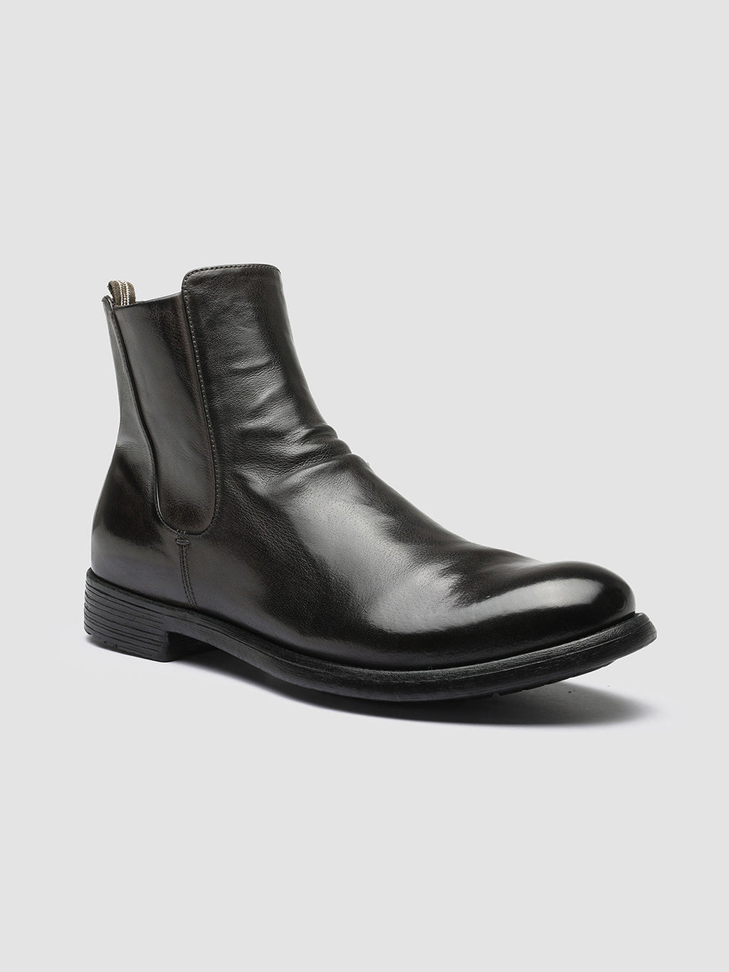 HIVE 036 - Grey Leather Ankle Boots - image 3,side view