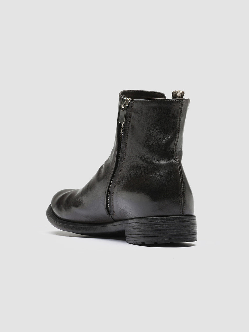HIVE 036 - Grey Leather Ankle Boots - image 4,side view