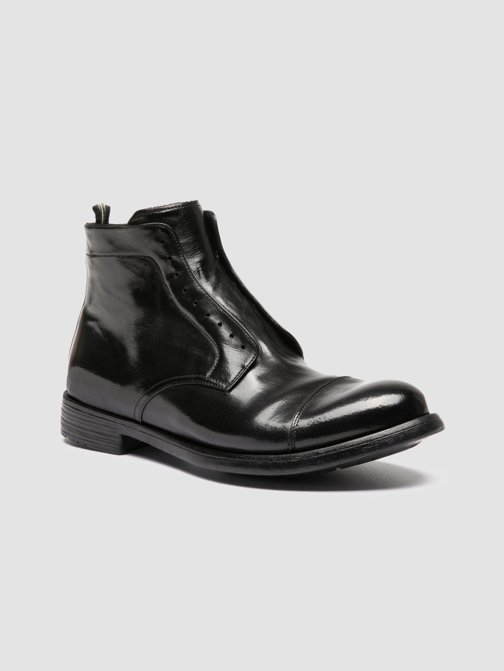 HIVE 005 - Black Leather Zipped Boots - image 3,side view