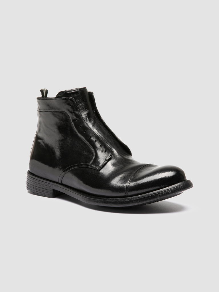HIVE 005 - Black Leather Zipped Boots Officine Creative - 3