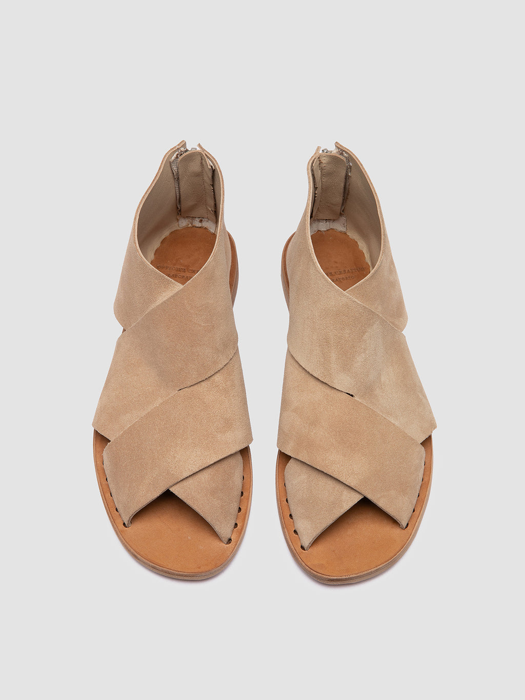 ITACA 052 - Beige Suede Peep Toe Sandals - image 2,side view