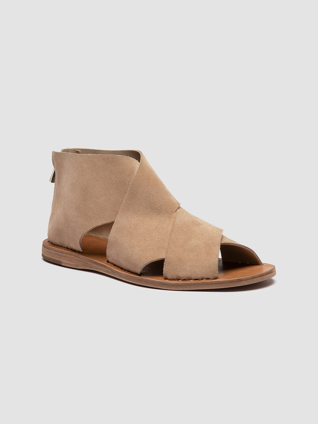 ITACA 052 - Beige Suede Peep Toe Sandals - image 3,side view