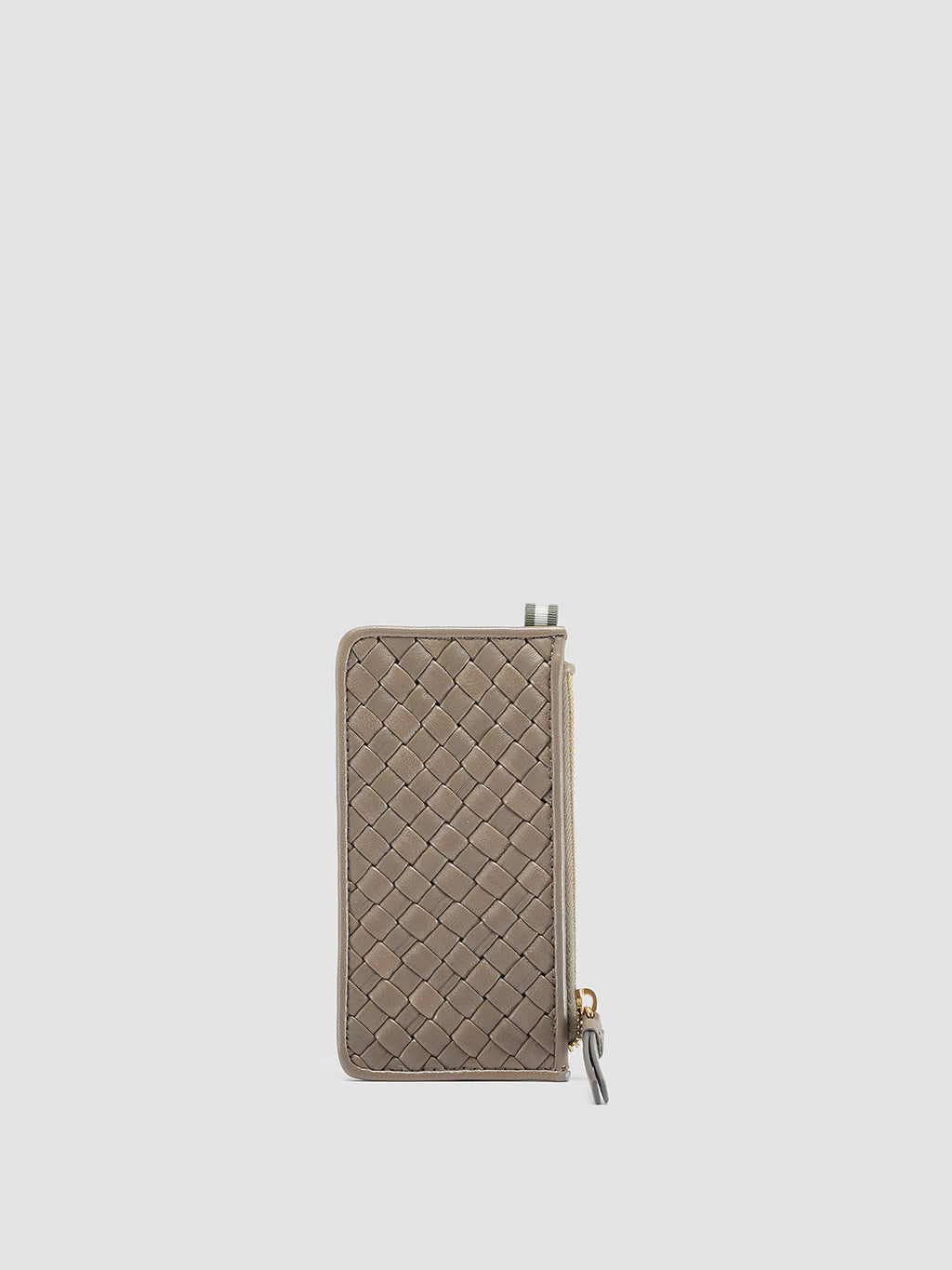 JULIET 103 - Taupe Woven Leather card holder - image 1,side view