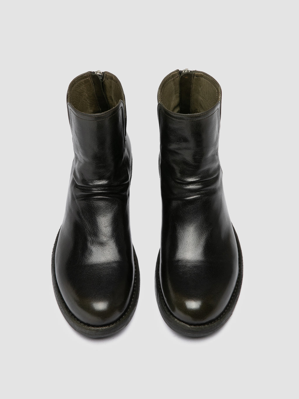 LEGRAND 169 - Green Leather Zipped Boots - image 2,side view