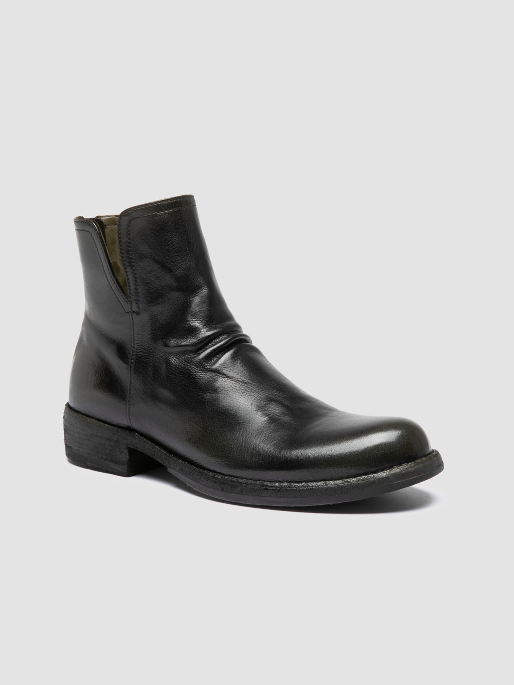 LEGRAND 169 - Green Leather Zipped Boots - image 3,side view