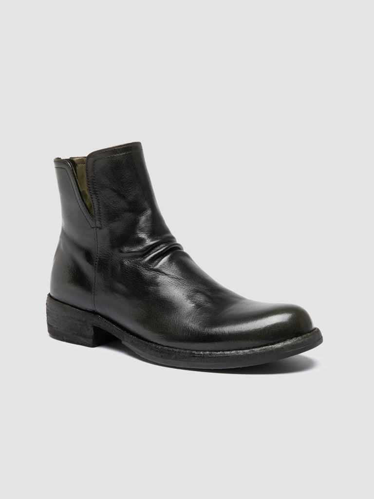 LEGRAND 169 - Green Leather Zipped Boots Officine Creative - 3