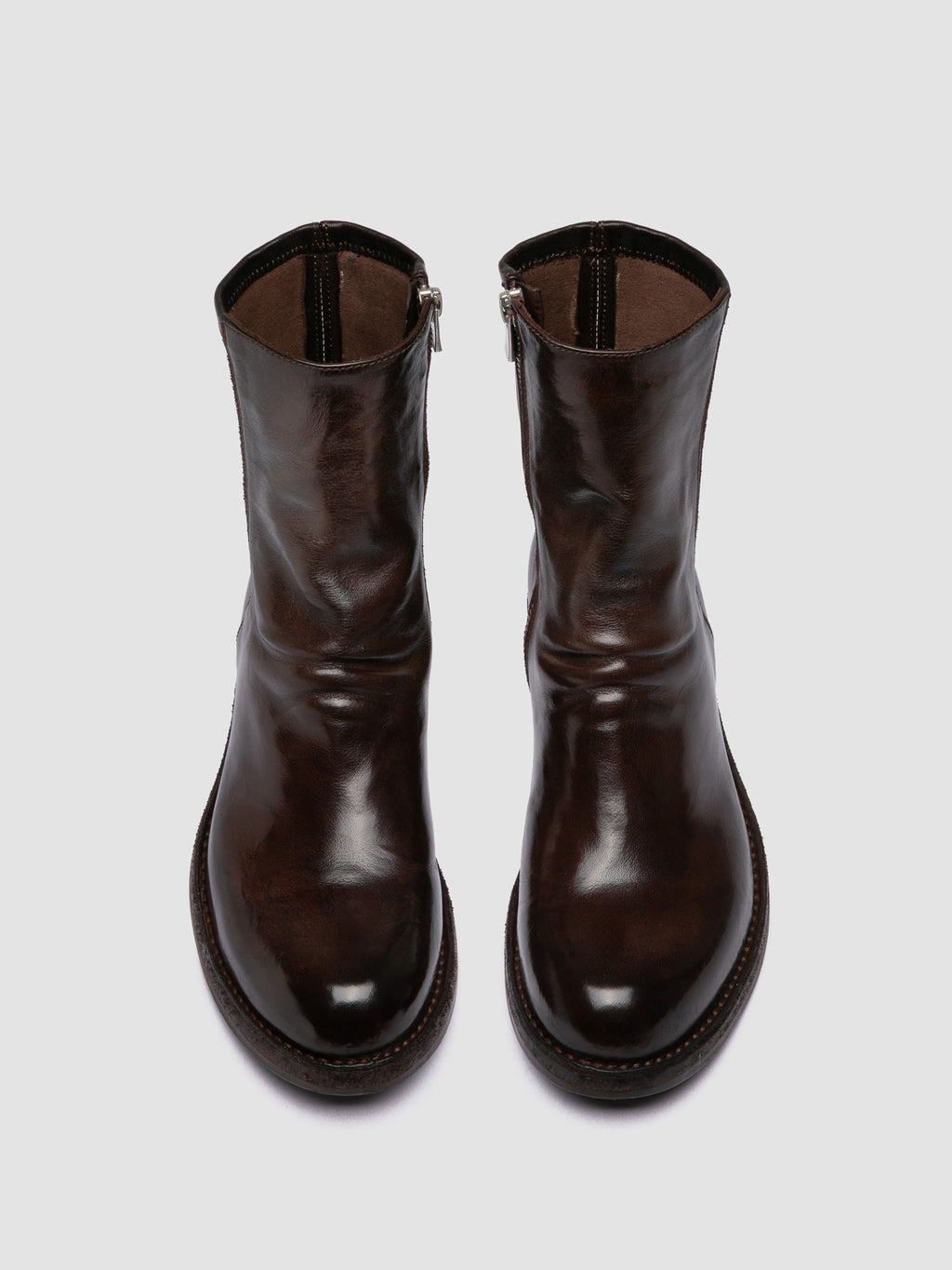 LEGRAND 171 - Braune Lederstiefel mit Reißverschluss - image 2,side view