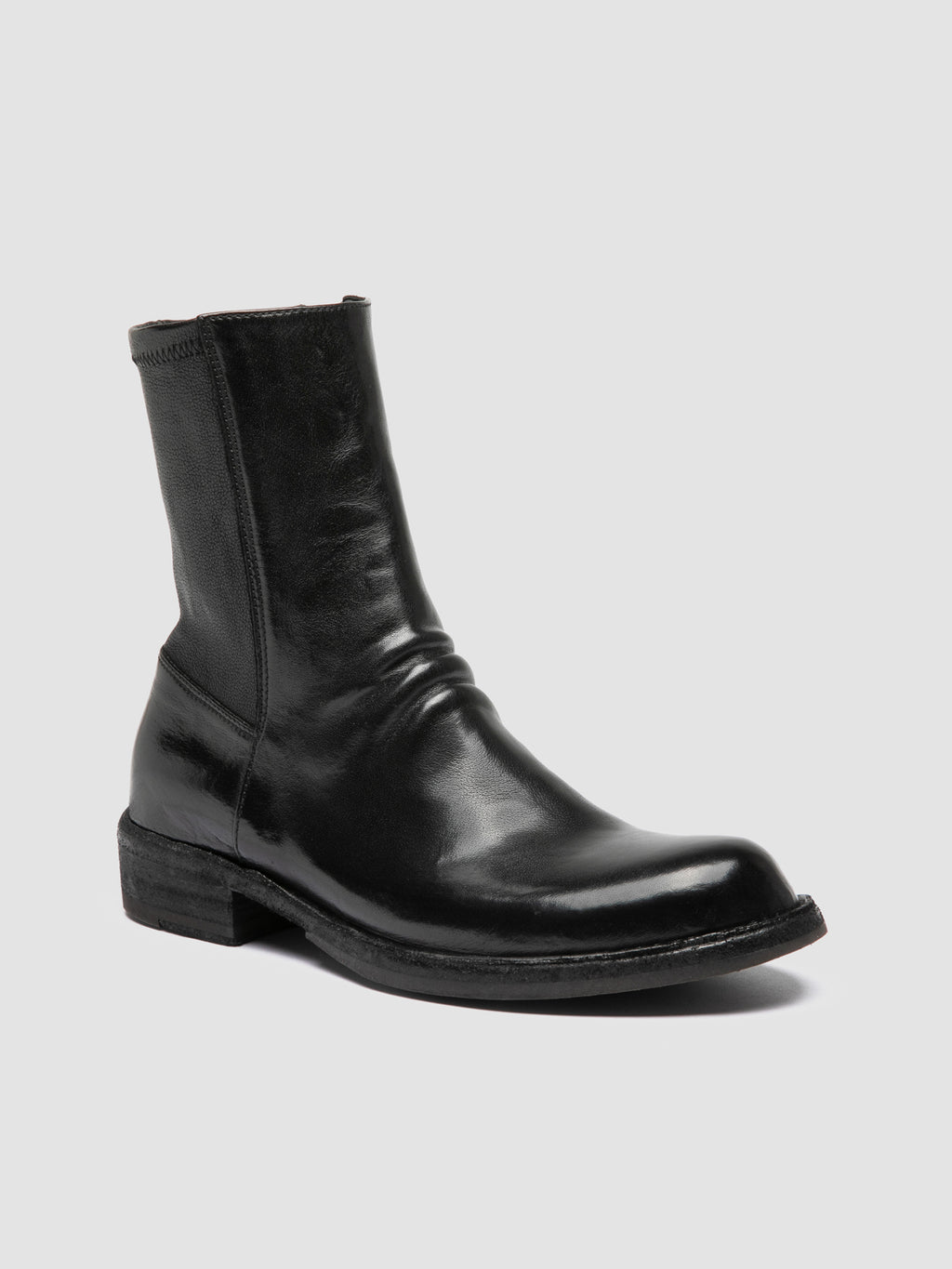 LEGRAND 171 - Schwarze Lederstiefel mit Reißverschluss - image 3,side view