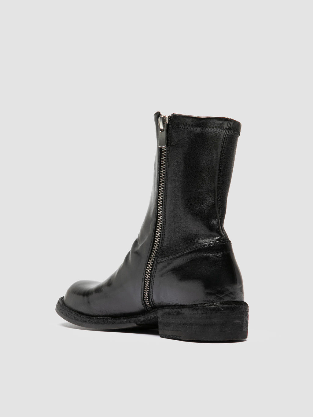 LEGRAND 171 - Schwarze Lederstiefel mit Reißverschluss - image 4,side view