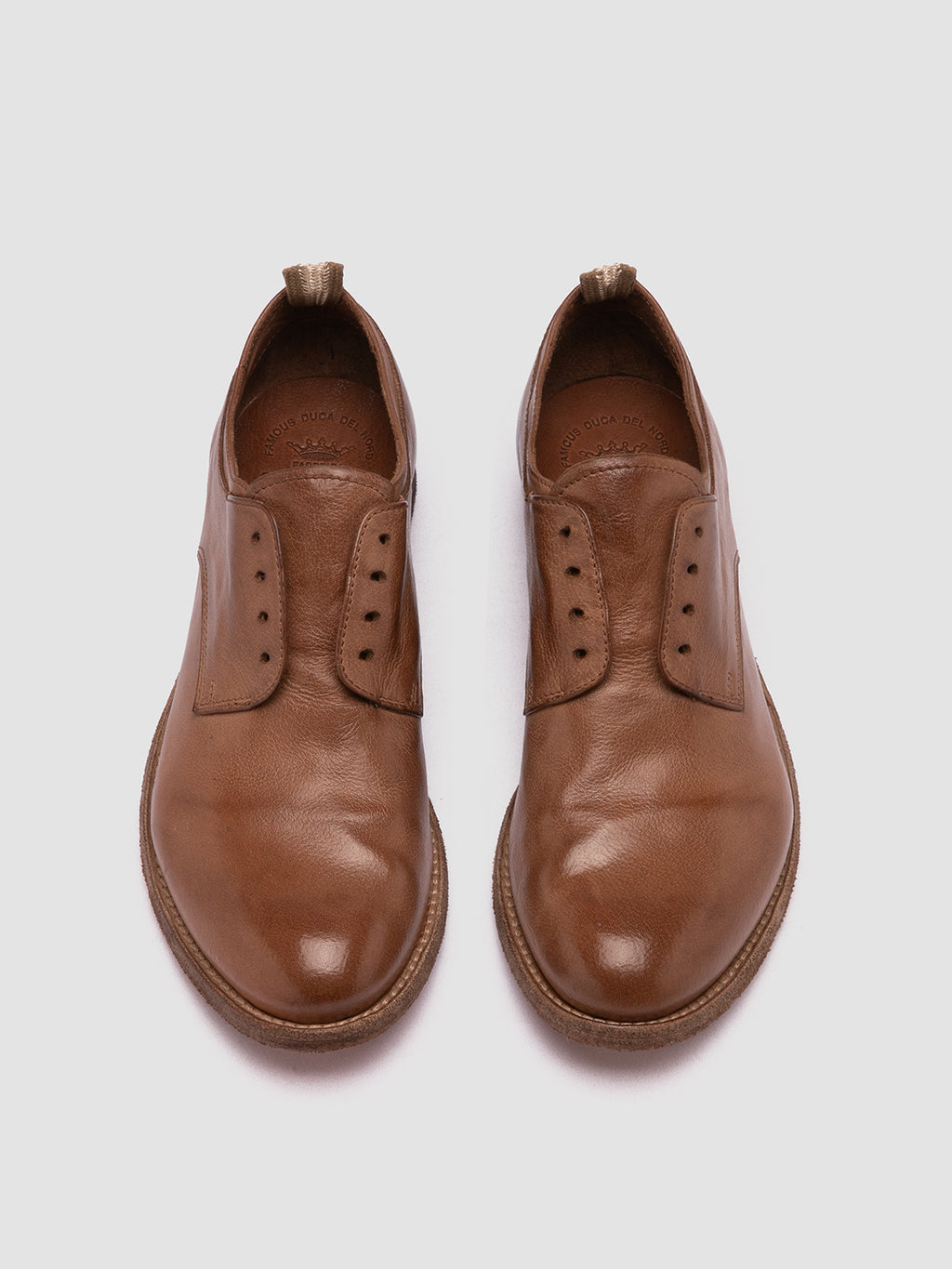 LEXIKON 501 - Brown Leather Derby Shoes - image 2,side view