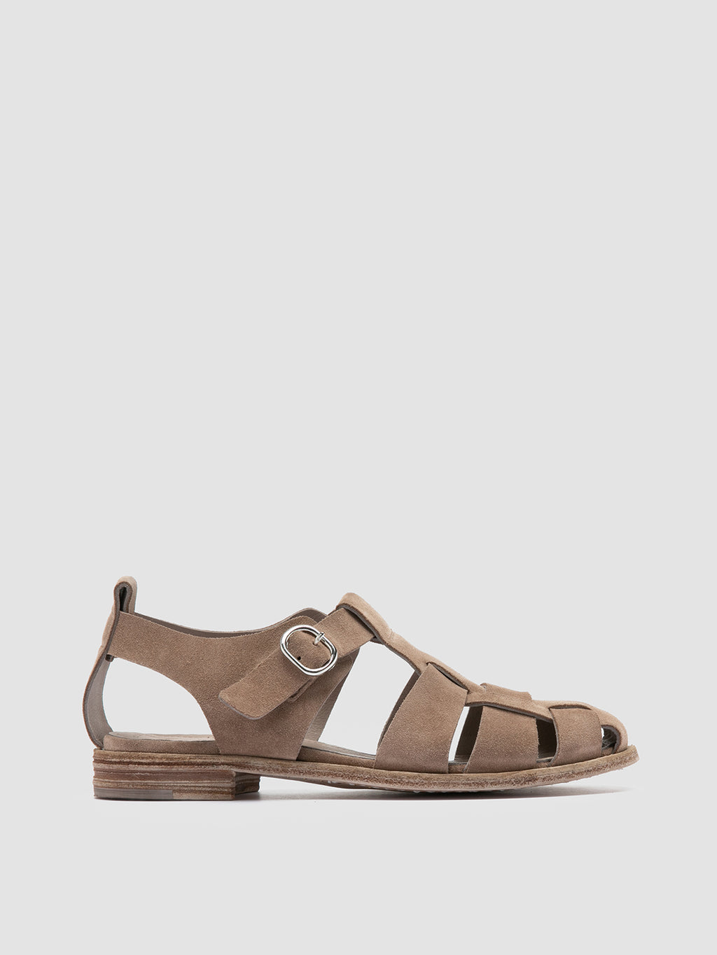 LEXIKON 536 - Taupefarbene Sandalen aus Wildleder - image 1,side view