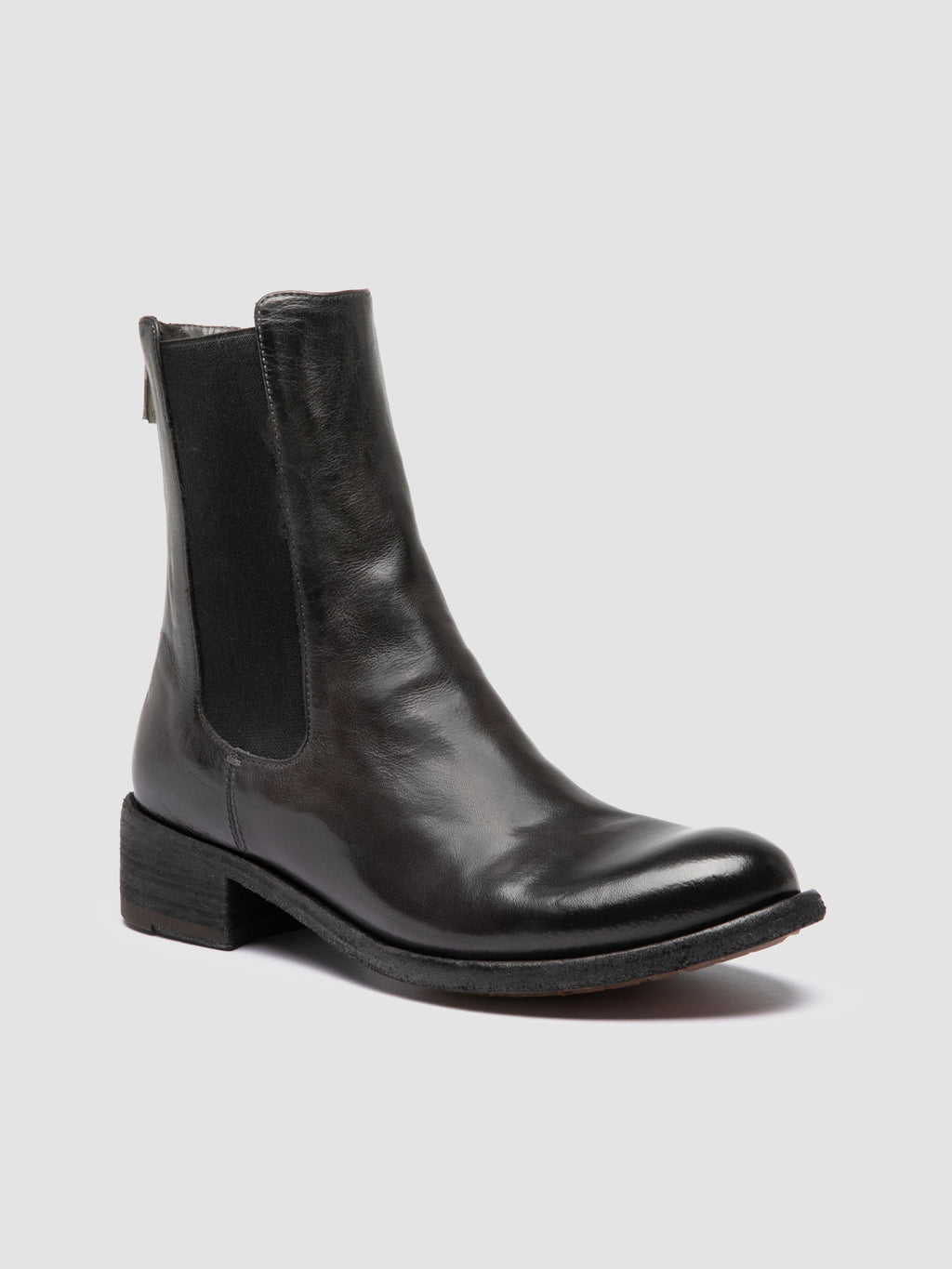 LISON 017 - Graue Chelsea-Stiefel aus Leder - image 3,side view
