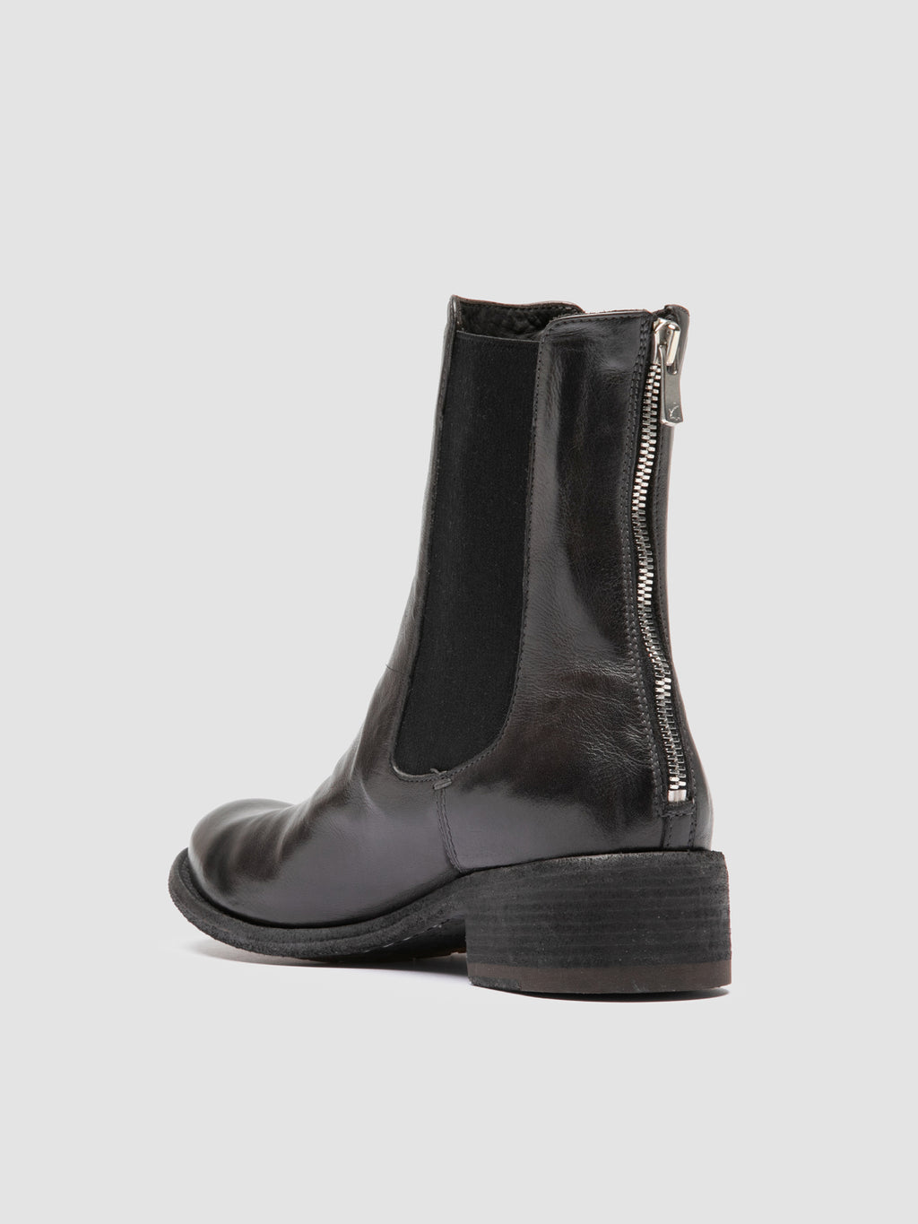 LISON 017 - Graue Chelsea-Stiefel aus Leder - image 4,side view