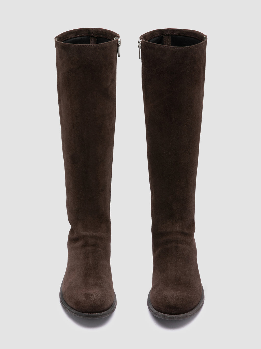 LISON 035 - Brown Stretch Suede Boots - image 2,side view