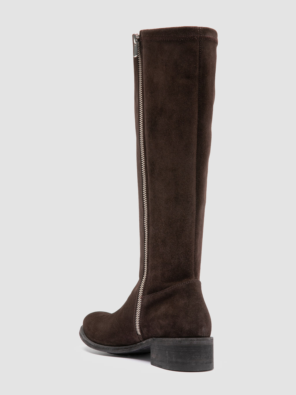 LISON 035 - Brown Stretch Suede Boots - image 4,side view
