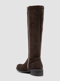 LISON 035 - Brown Stretch Suede Boots - thumb image 4,side view