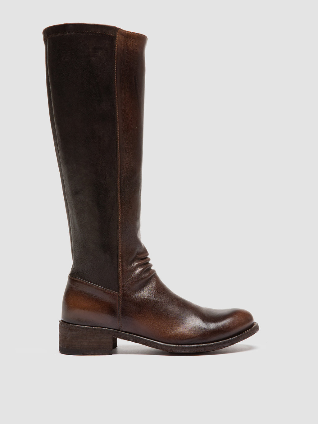LISON 035 - Braune Stretch-Lederstiefel - image 1,side view