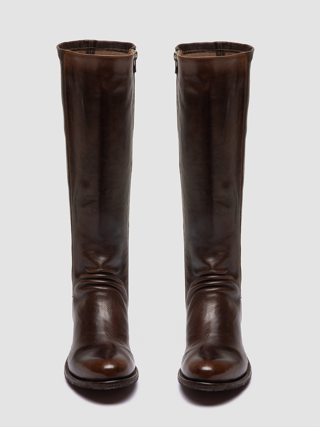 LISON 035 - Braune Stretch-Lederstiefel - image 2,side view