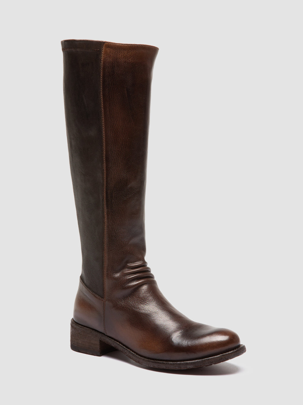 LISON 035 - Braune Stretch-Lederstiefel - image 3,side view