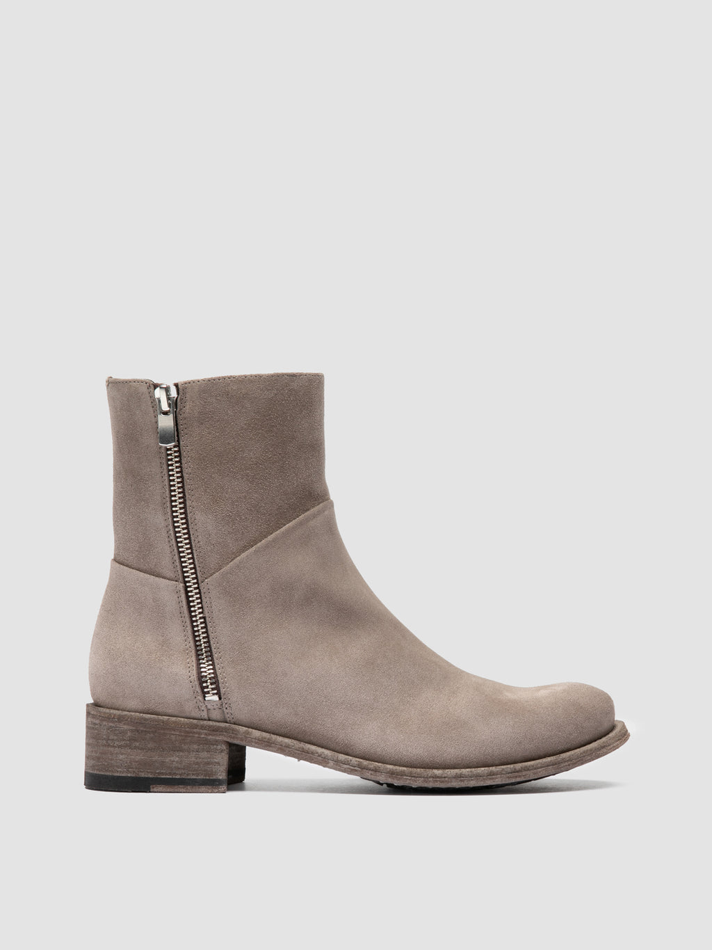 LISON 066 - Grey Suede Zipped Boots - image 1,side view