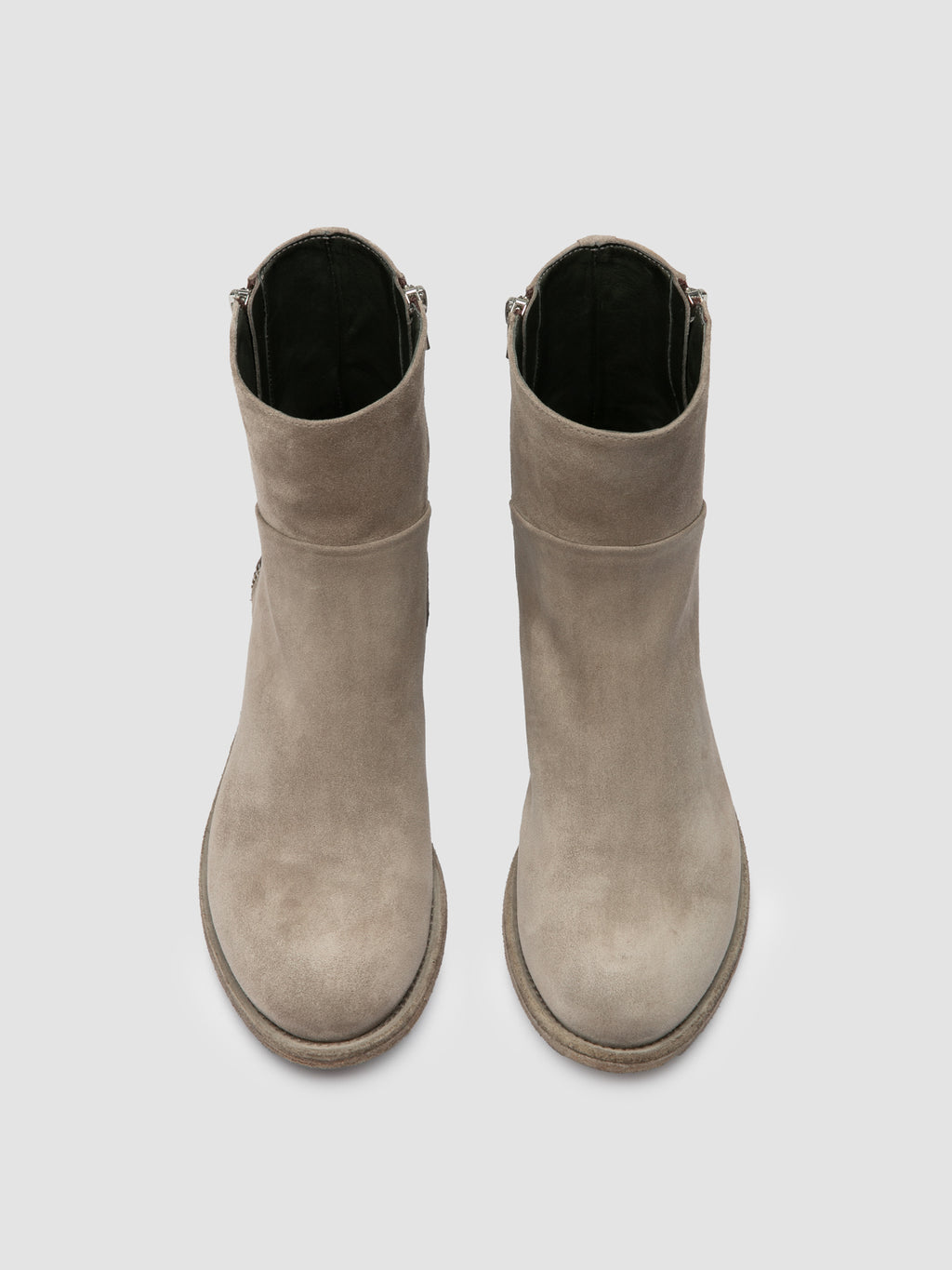LISON 066 - Grey Suede Zipped Boots - image 2,side view