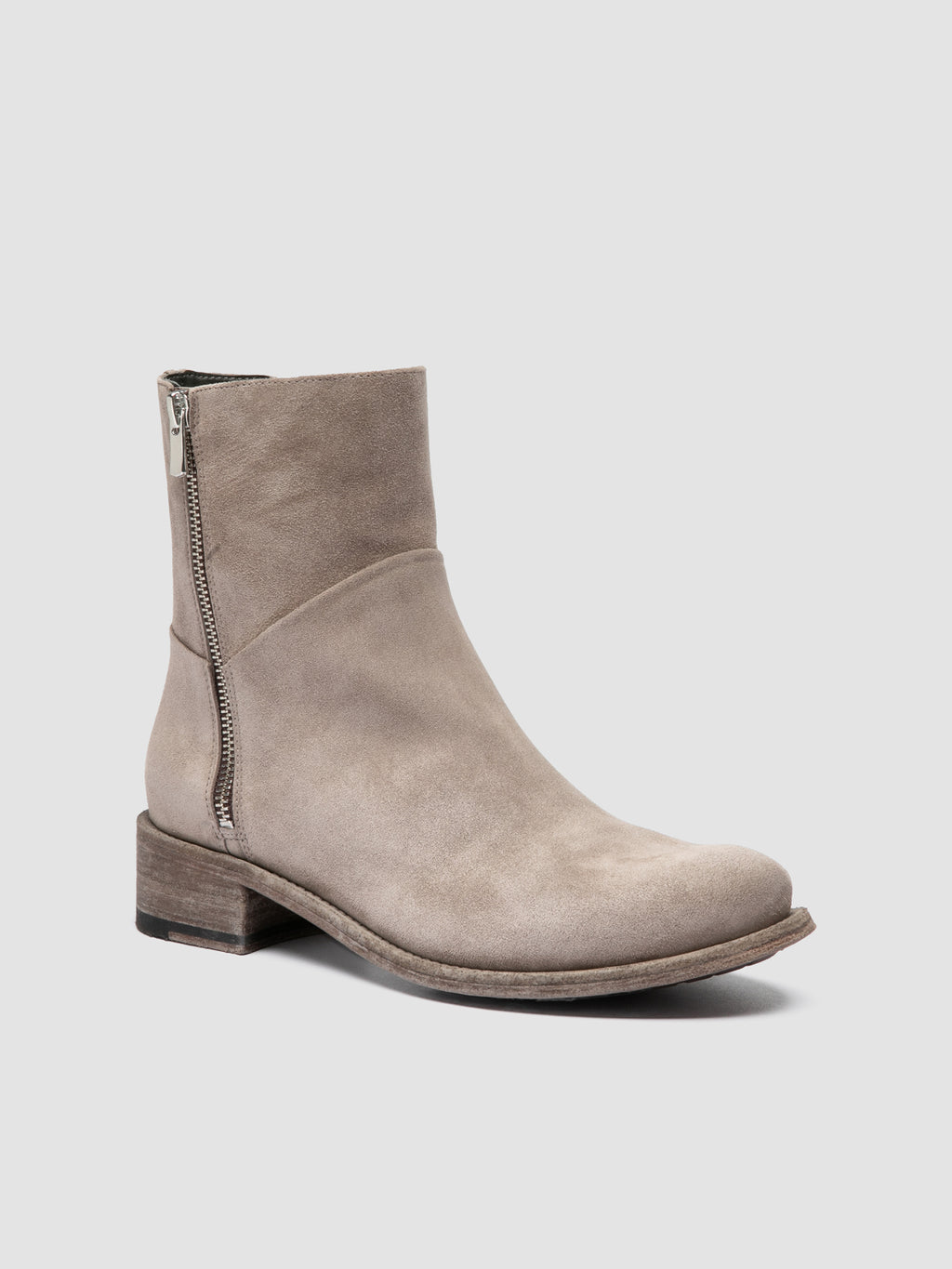 LISON 066 - Grey Suede Zipped Boots - image 3,side view