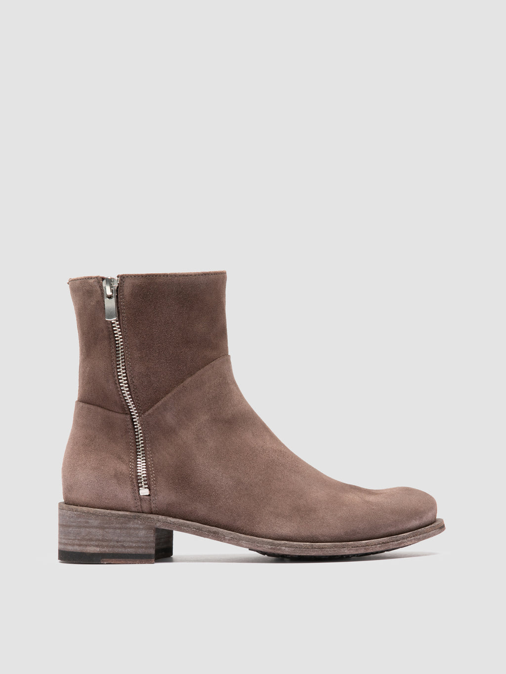 LISON 066 - Taupe Suede Zipped Boots - image 1,side view