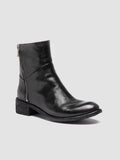 LISON 066 - Grey Leather Zipped Boots - thumb image 3,side view