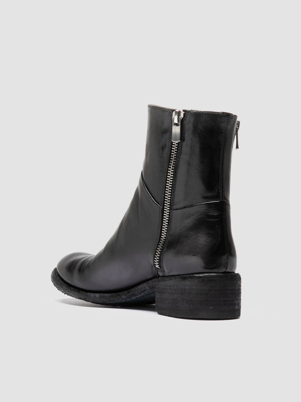 LISON 066 - Grey Leather Zipped Boots - image 4,side view