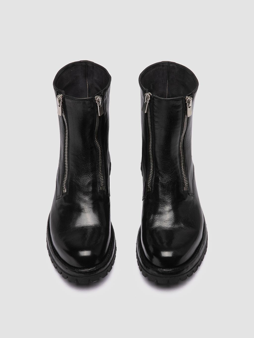 LORAINE 026 - schwarze Lederstiefel mit Reißverschluss - image 2,side view