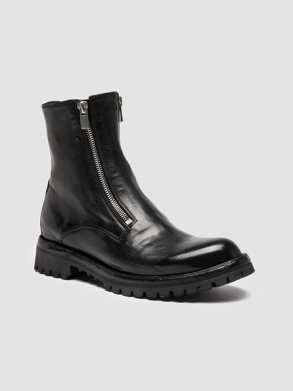 LORAINE 026 - schwarze Lederstiefel mit Reißverschluss - image 3,side view