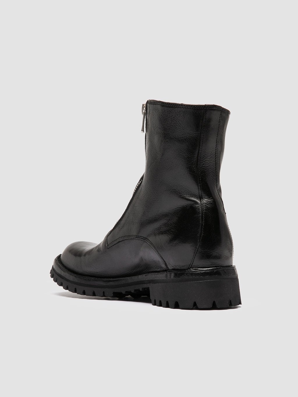LORAINE 026 - schwarze Lederstiefel mit Reißverschluss - image 4,side view