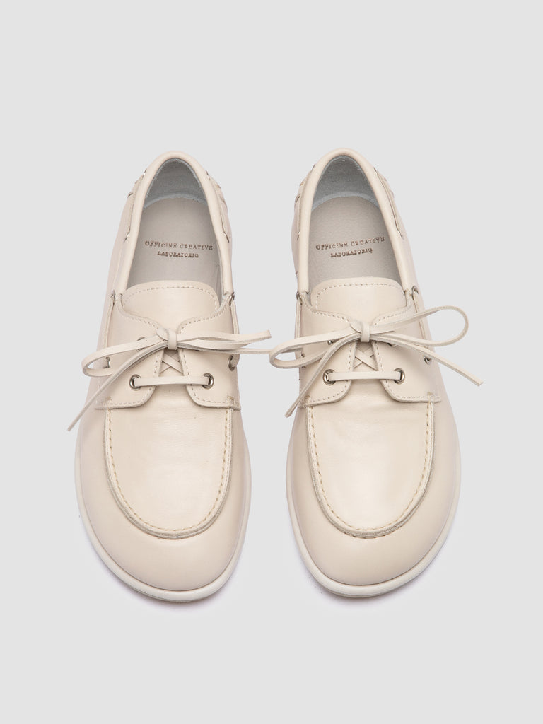 LOVE 101 - White Leather Boat Shoes
