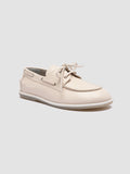 LOVE 101 - White Leather Boat Shoes - thumb image 3,side view