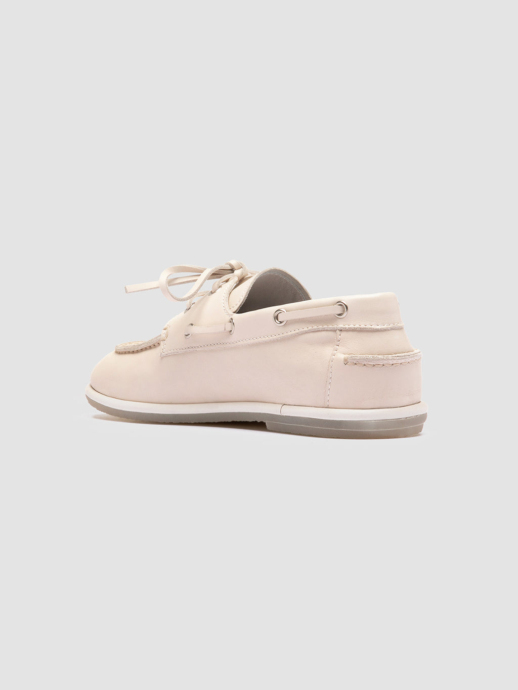 LOVE 101 - White Leather Boat Shoes - image 4,side view