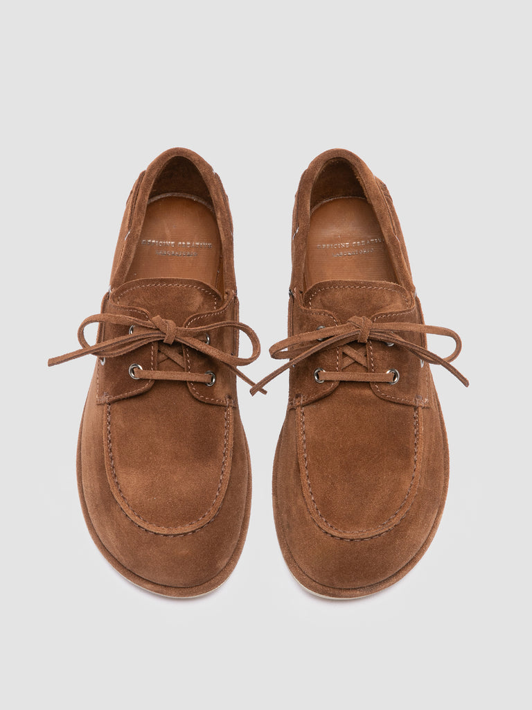 LOVE 101 - Brown Suede Boat Shoes-hover